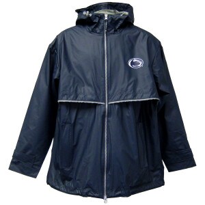 men's navy New Englander waterproof raincoat with Penn State Athletic Logo on left chest